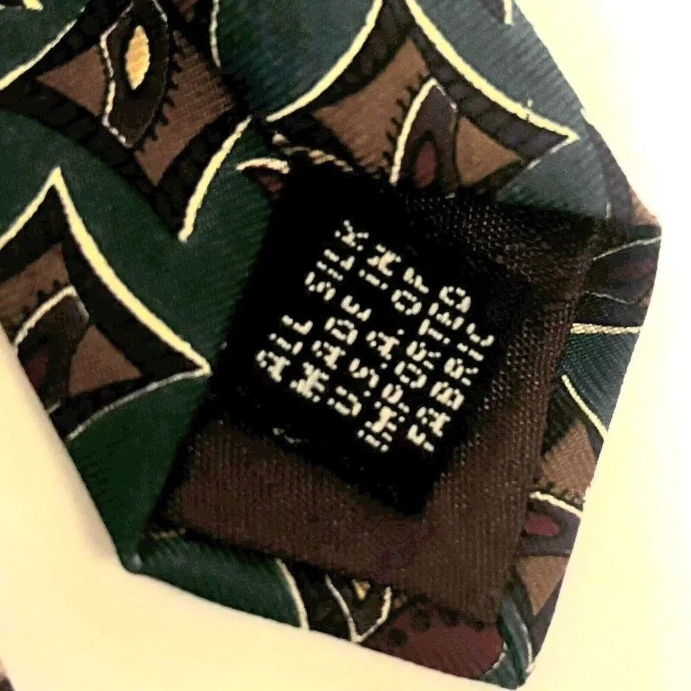 Christian Dior Monsieur Necktie 100% Silk Blue Red Tan Tie Made in USA Vintage
